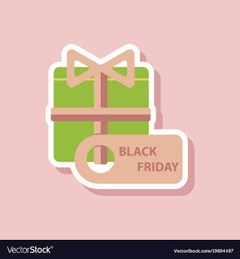 Fashion patch sale sticker gift box black friday vector image