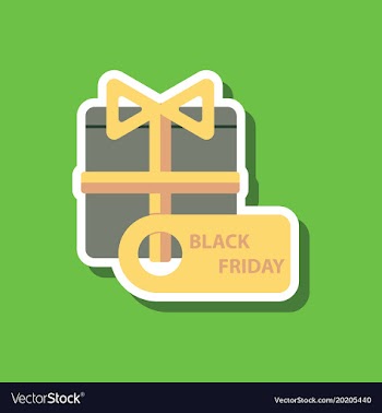Fashion patch sale sticker gift box black friday vector image