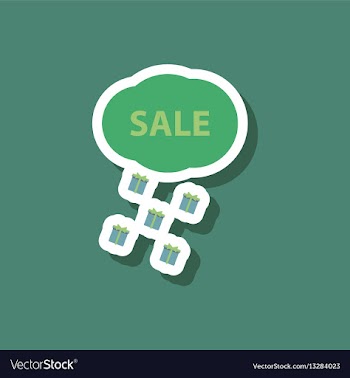 Fashion patch sale sticker gift rain vector image