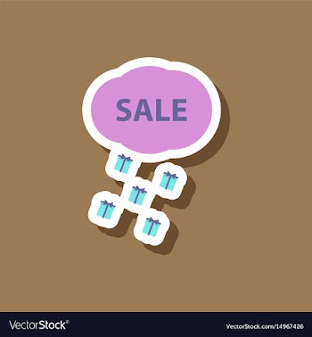 Fashion patch sale sticker gift rain vector image