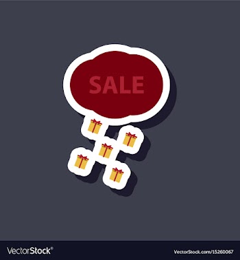 Fashion patch sale sticker gift rain vector image