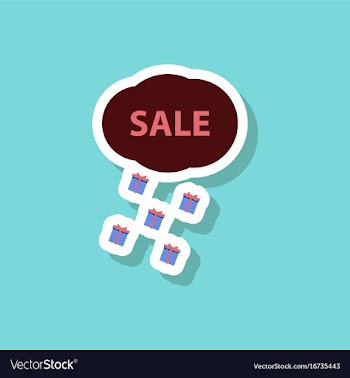 Fashion patch sale sticker gift rain vector image