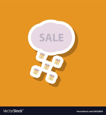 Fashion patch sale sticker gift rain vector image