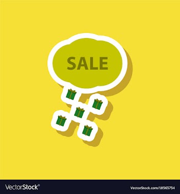 Fashion patch sale sticker gift rain vector image