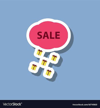 Fashion patch sale sticker gift rain vector image