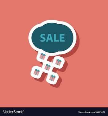 Fashion patch sale sticker gift rain vector image