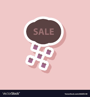 Fashion patch sale sticker gift rain vector image