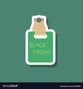 Fashion patch sale sticker package in hand black vector image