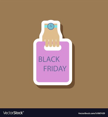 Fashion patch sale sticker package in hand black vector image