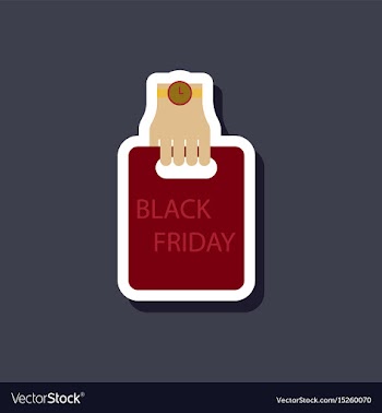 Fashion patch sale sticker package in hand black vector image