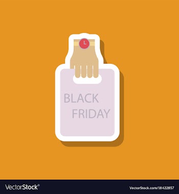 Fashion patch sale sticker package in hand black vector image