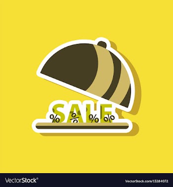 Fashion patch sale sticker percent dish cover vector image