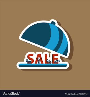 Fashion patch sale sticker percent dish cover vector image