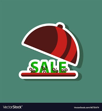 Fashion patch sale sticker percent dish cover vector image