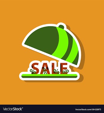Fashion patch sale sticker percent dish cover vector image