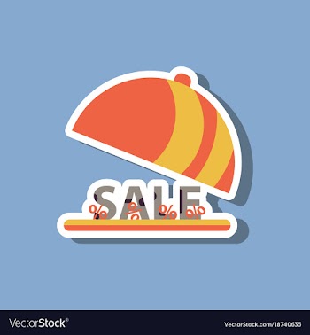 Fashion patch sale sticker percent dish cover vector image