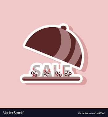 Fashion patch sale sticker percent dish cover vector image