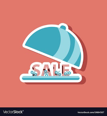 Fashion patch sale sticker percent dish cover vector image