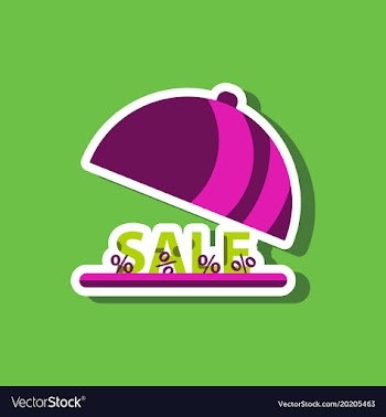 Fashion patch sale sticker percent dish cover vector image