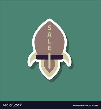 Fashion patch sale sticker rocket vector image