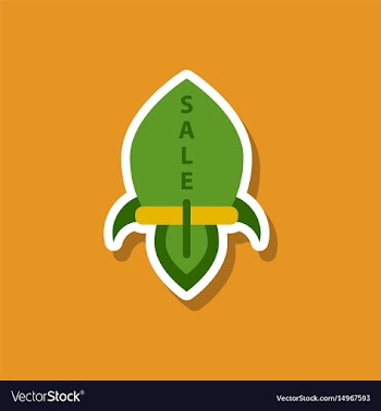 Fashion patch sale sticker rocket vector image