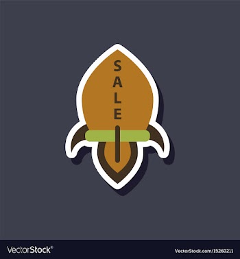 Fashion patch sale sticker rocket vector image