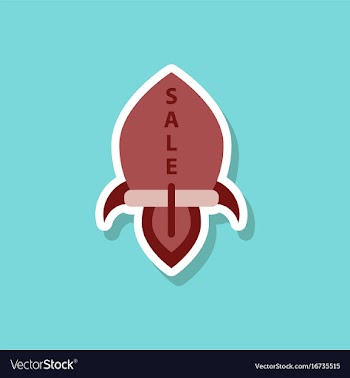 Fashion patch sale sticker rocket vector image