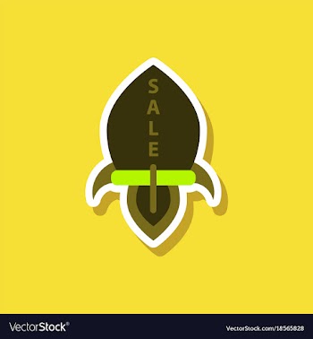 Fashion patch sale sticker rocket vector image