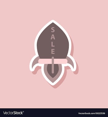 Fashion patch sale sticker rocket vector image