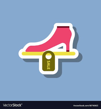 Fashion patch sale sticker shoes discounts vector image