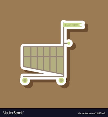 Fashion patch sale sticker shopping cart black vector image