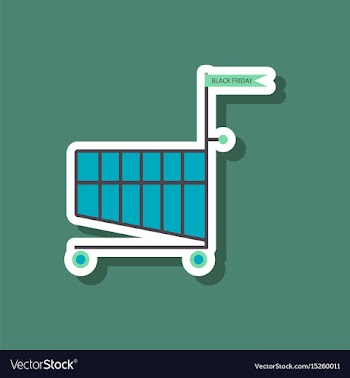 Fashion patch sale sticker shopping cart black vector image