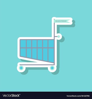 Fashion patch sale sticker shopping cart black vector image