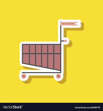 Fashion patch sale sticker shopping cart black vector image