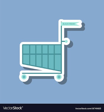 Fashion patch sale sticker shopping cart black vector image
