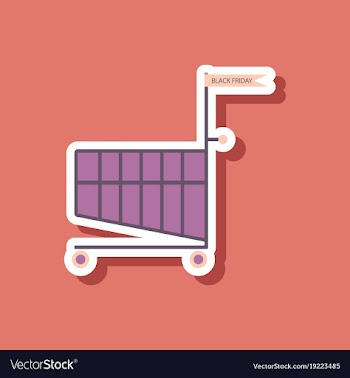 Fashion patch sale sticker shopping cart black vector image