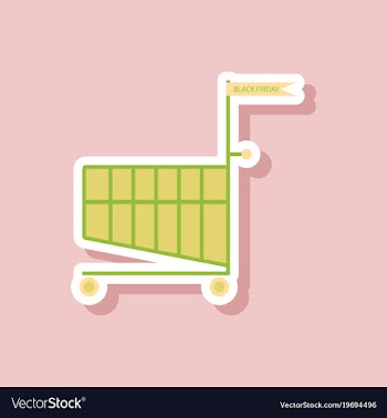 Fashion patch sale sticker shopping cart black vector image