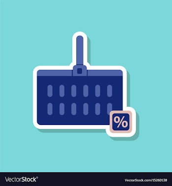 Fashion patch sale sticker supermarket basket vector image