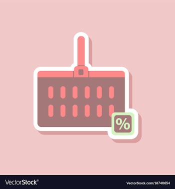 Fashion patch sale sticker supermarket basket vector image