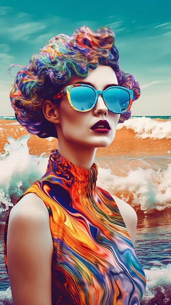 fashion portrait of a beautiful woman wearing a modern summer outfit