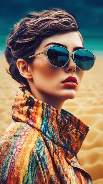 fashion portrait of a beautiful woman wearing a modern summer outfit