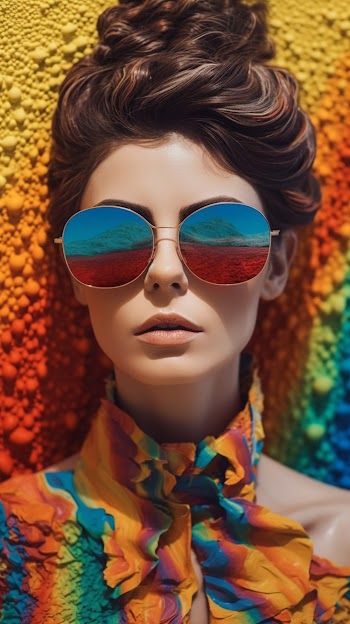 fashion portrait of a beautiful woman wearing a modern summer outfit