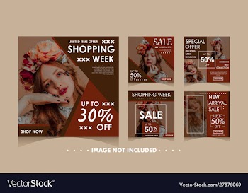 Fashion sale banner set template vector image