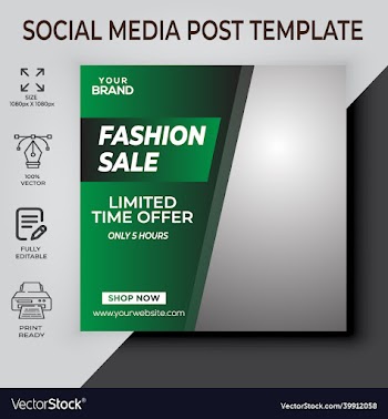 fashion sale social media post template