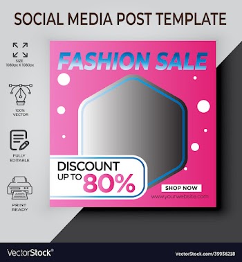 fashion sale social media post template