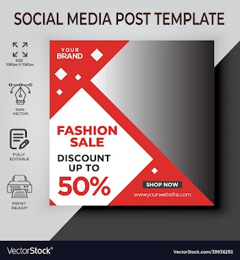fashion sale social media post template