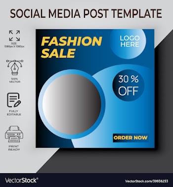 fashion sale social media post template