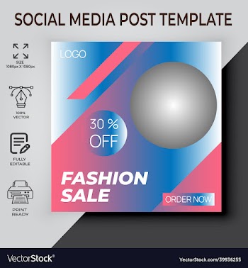 fashion sale social media post template
