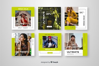 Fashion sales social media banner collectio Free Vector