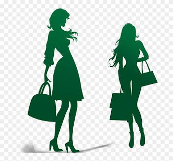 Fashion Silhouette Model Clip Art - Shopping Girl Silhouette Png